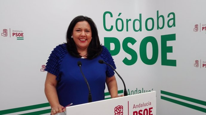 Dolores Amo en la sede del PSOE de Córdoba