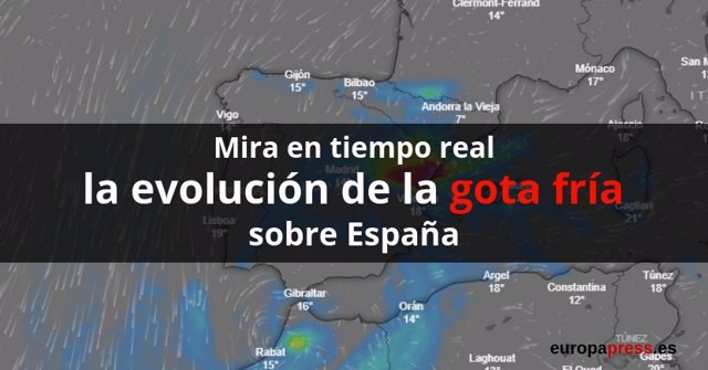 Evolución en tiempo real de la gota fría sobre España