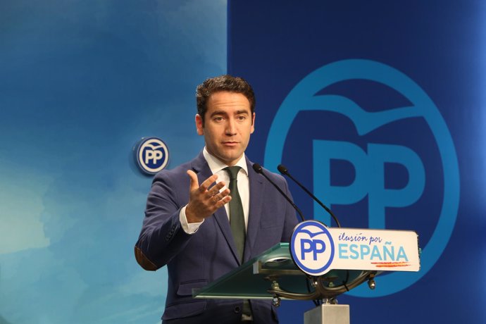 Rueda de prensa del secretario general del PP, Teodoro García Egea, en la sede d