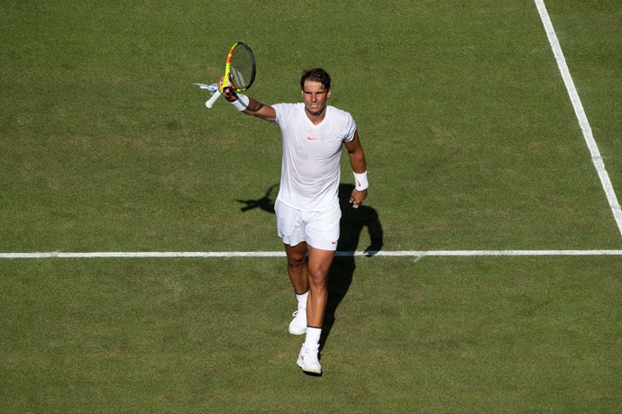Rafa Nadal celebra su victoria en Wimbledon
