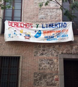 Pancarta colegio Madrid