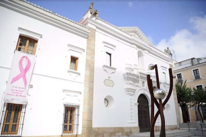 La Asamblea instala un lazo rosa en su fachada en el Día del Cáncer de Mama