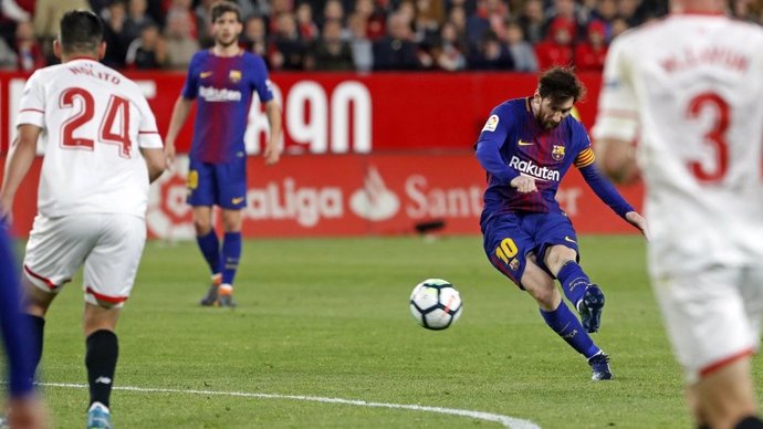 Leo Messi, jugador del FC Barcelona ante el Sevilla