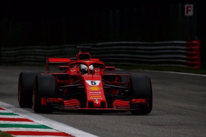 Sebastian Vettel (Ferrari), en el circuito de Monza