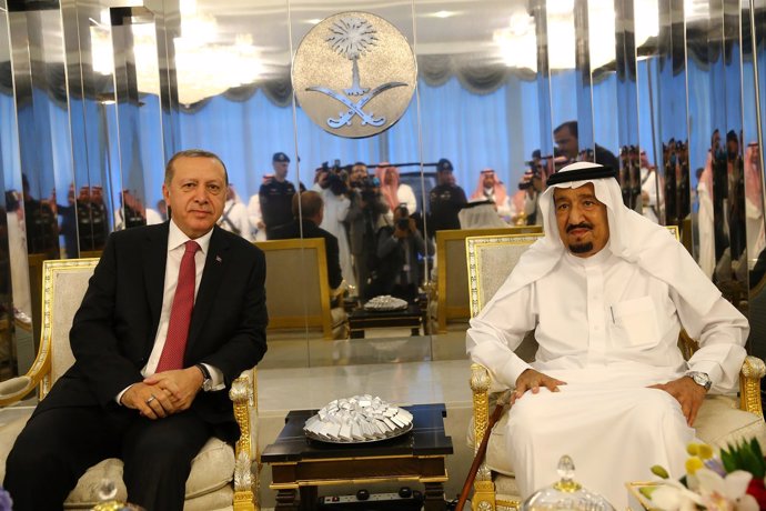 Erdogan y el rey Salmán de Arabia Saudí