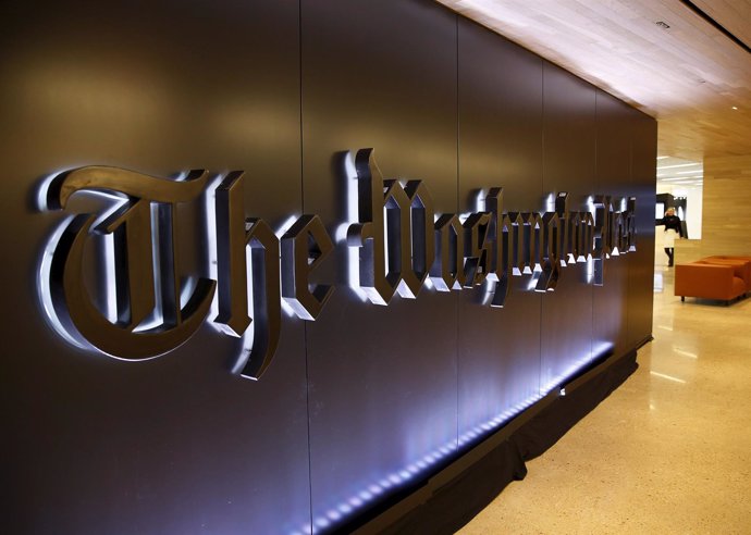 Logo del 'Washington Post' en la redacción