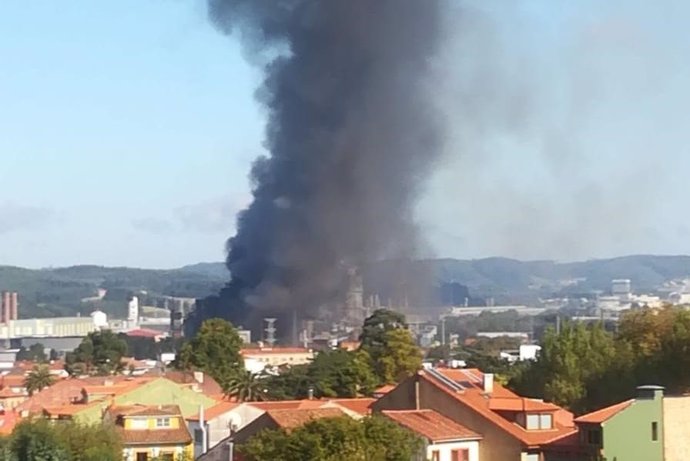 Incendio en ArcelorMittal en Avilés