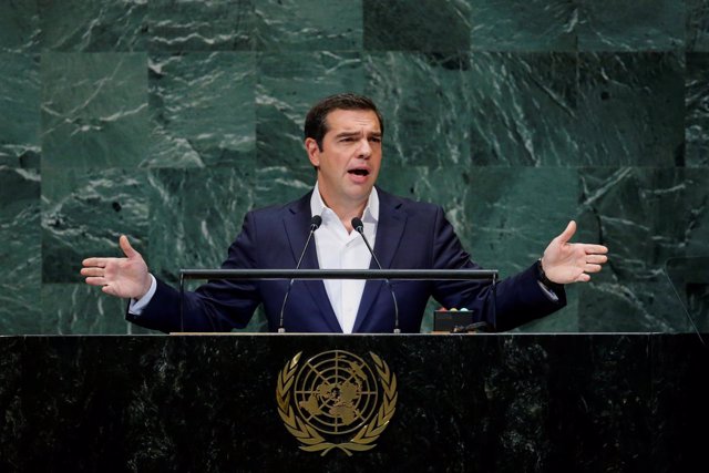 El primer ministro de Grecia, Alexis Tsipras, ante la Asamblea General de la ONU