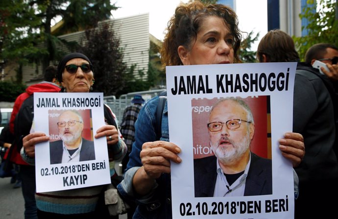 Protesta por la desaparición del periodista Yamal Jashogi