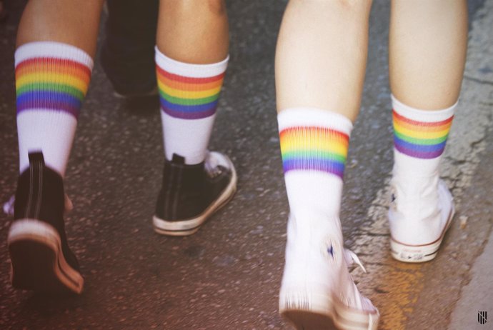 Calcetines con la bandera del LGBT