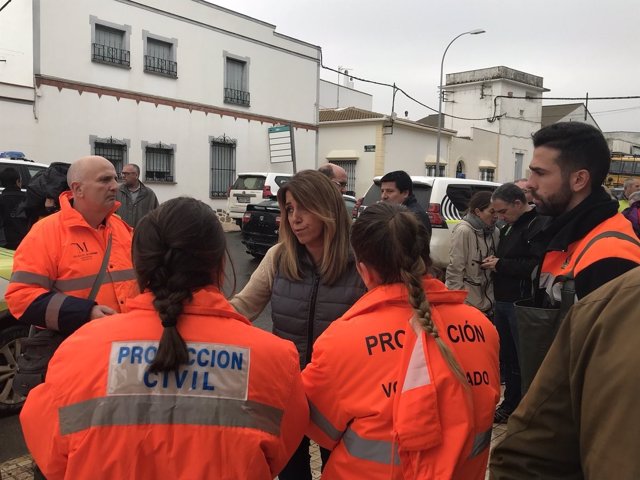 Susana Díaz visita zonas afectadas por lluvias en Málaga