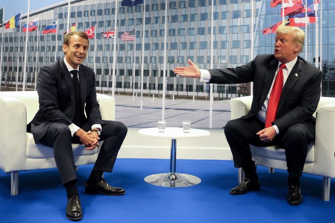 Macron y Trump durante la cumbre de la OTAN en Bruselas