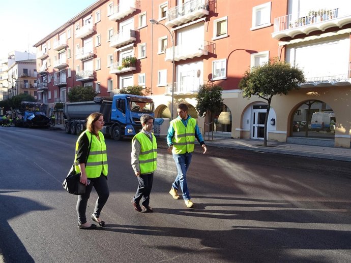 Visita a las obras del plan de asfaltado                    