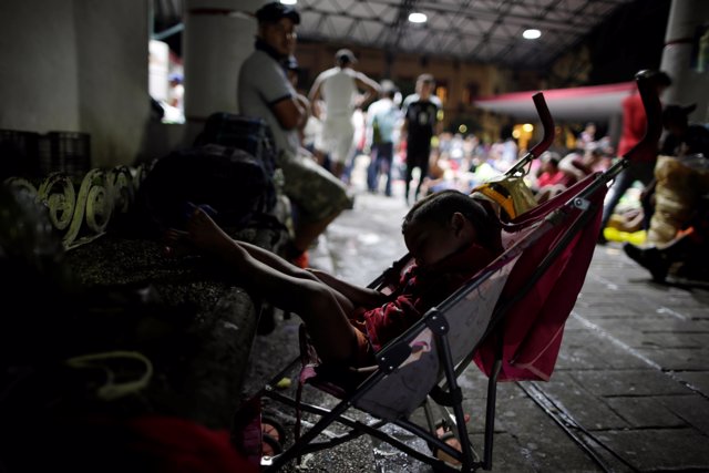 Caravana de migrantes centroamericanos en Tapachula (México)
