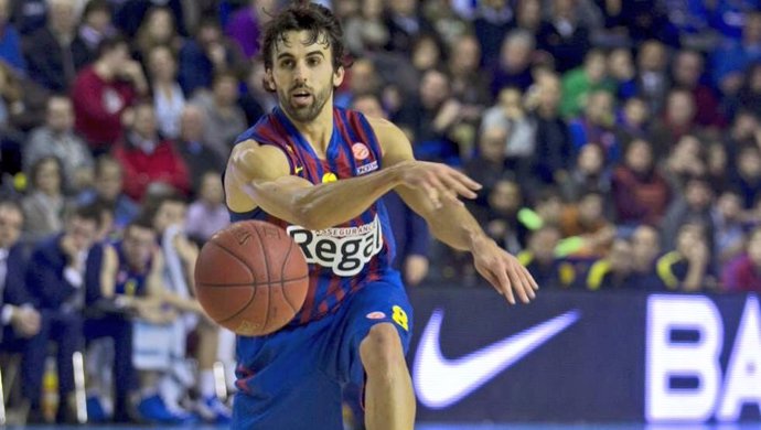 El jugador de baloncesto Víctor Sada en su etapa en el Barça