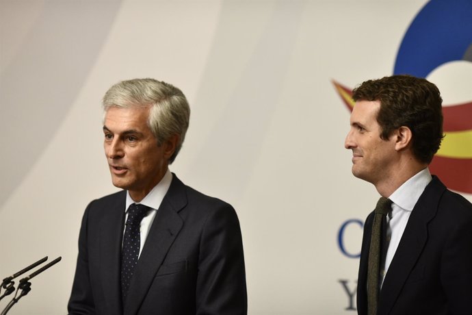 Pablo Casado y Adolfo Súarez Illana, reunión del patronato de la Fundación Conco