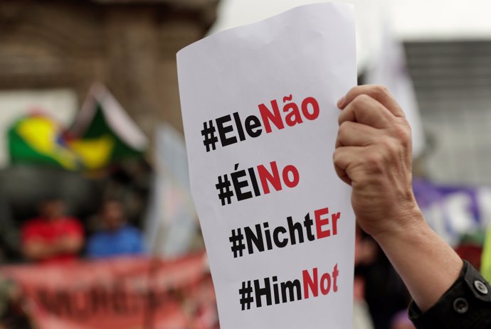 Manifestación contra el ultraderechista brasileño Jair Bolsonaro