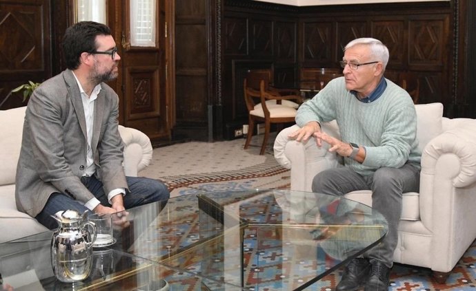 Ribó y Noguera durante su reunión en el Ayuntamiento de València 