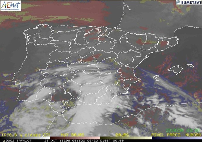 Mapa de España con el tiempo de esta mañana