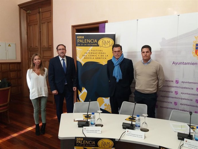 Polanco (2I) y Rodríguez (2D) durante la presentación de ÑAM 23-10-2018