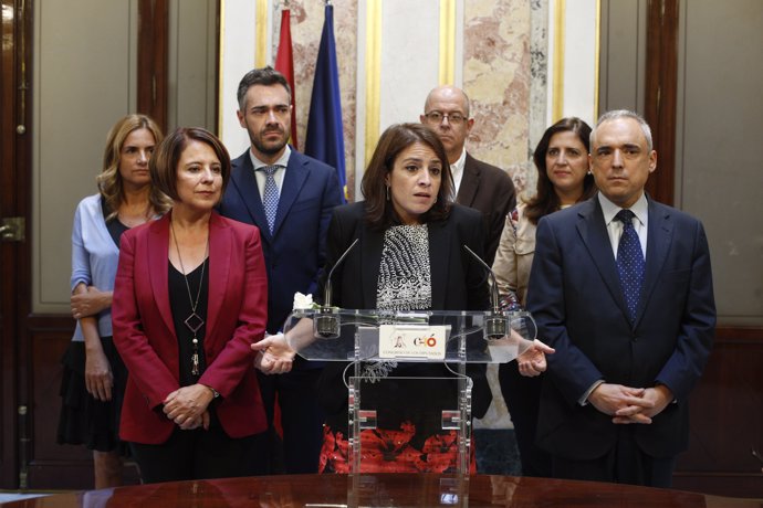 Adriana Llastra en Roda de Premsa del PSOE al Congrés