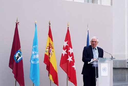 El ministro de exteriores Josep Borrell en el acto del Día de Naciones Unidas