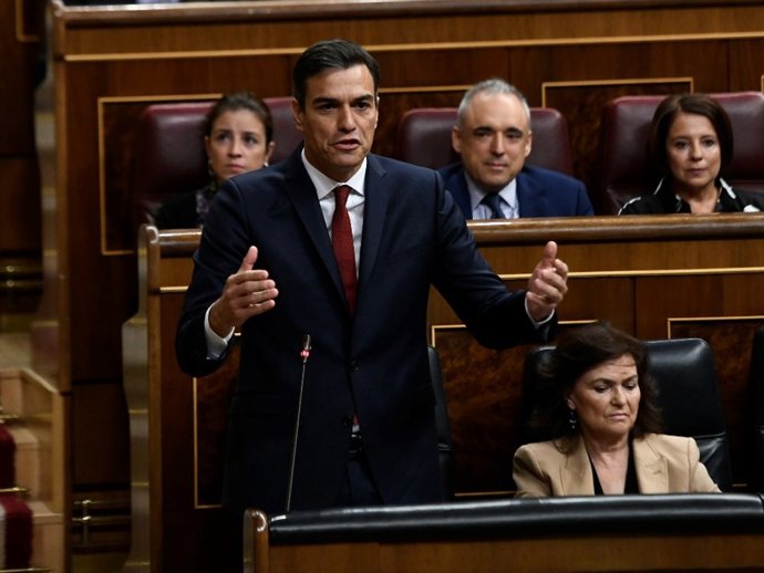 Pedro Sánchez, en la sesión de control