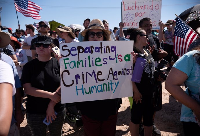 Protesta contra la separación de familias migrantes en Estados Unidos