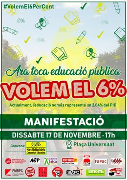 Cartell manifestació comunitat educativa
