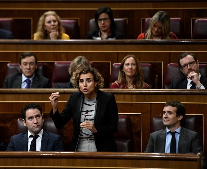 Dolors Montserrat, en la sesión de control