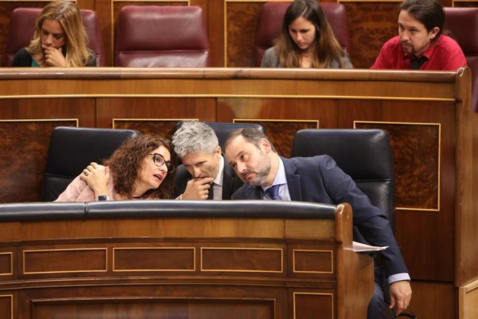 Montero, este miércoles, en un momento del pleno del Congreso