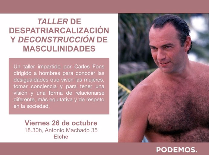 Cartel del taller organizado por Podem Elx