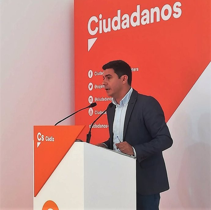 Sergio Romero, de Ciudadanos Andalucía, en rueda de prensa en Jerez