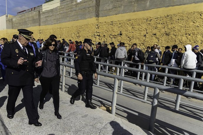 La secretaria de Estado de Seguridad, Ana Botella, en Ceuta