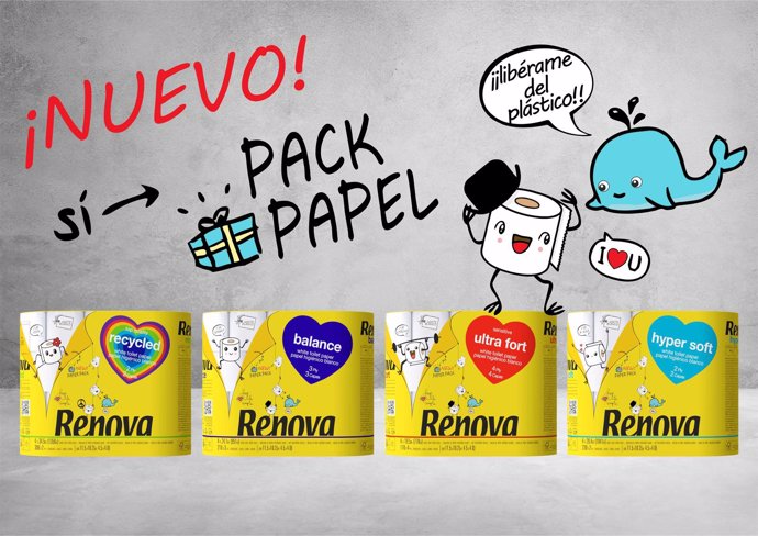 Renova lanza una gama de productos envueltos en papel para sustituir al plástico