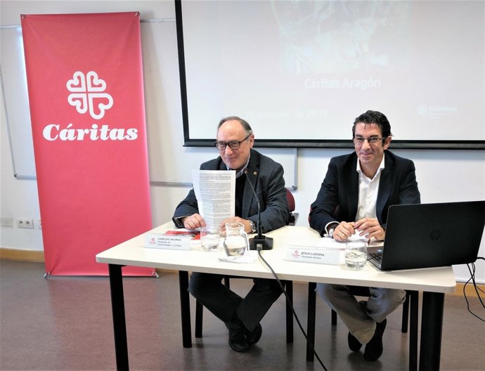 Carlos Sauras y Jesús Luesma este jueves en Zaragoza.