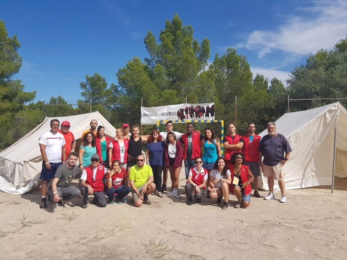 Participantes en  el campamento