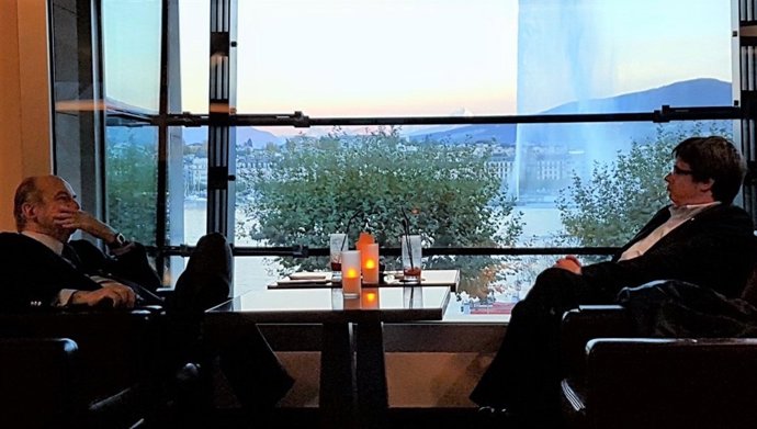  Jean-Paul Carteron Y Carles Puigdemont En Ginebra (Suiza)