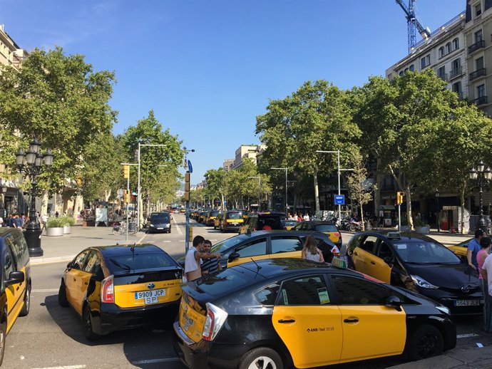 Vaga de taxis a Barcelona