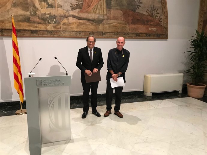 Pres. Quim Torra, Lluís Llach (p.Consell assessor pel Fòrum Cívic)