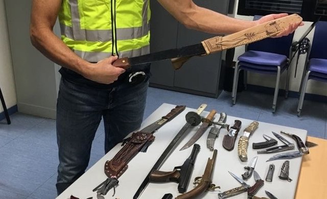 Armas intervenidas en casa del detenido