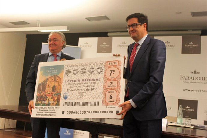 Los presidentes de Loterías y de Paradores presentan un sorteo en Cádiz