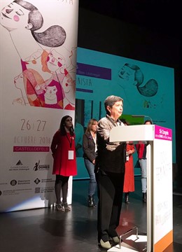 La delegada del Gobierno Teresa Cunillera en un acto en Castelldefels