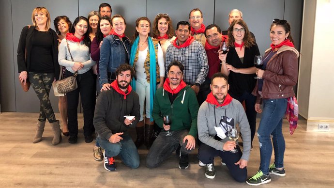 Grupo de periodistas y touroperadores internacionales en su visita a Navarra