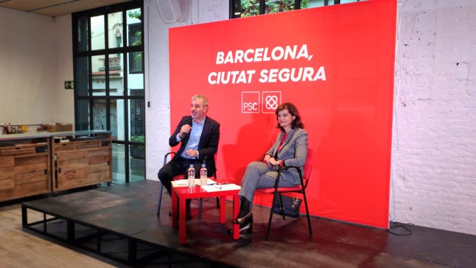 El líder del PSC en Barcelona, J.Collboni, y la secretaria de Estado, A.Botella