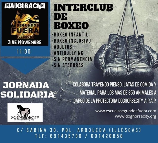 Cartel inauguración interclub solidario en Segundos Fuera de Illescas