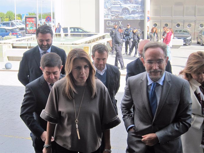 La presidenta de la Junta, Susana Díaz, llega a la Institución Ferial de Jaén.