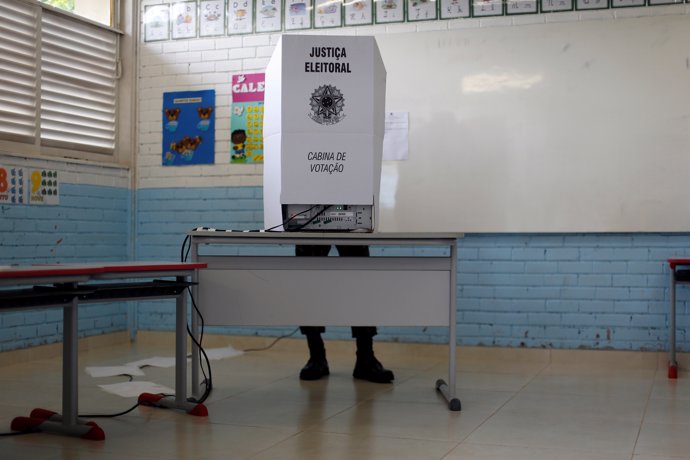A Brazilian is seen during a runoff election, in Brasilia, Brazil October 28, 20