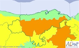 Mapa de avisos para este lunes