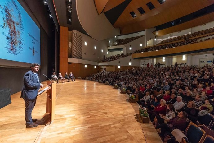 López Miras, durante su intervención en el acto